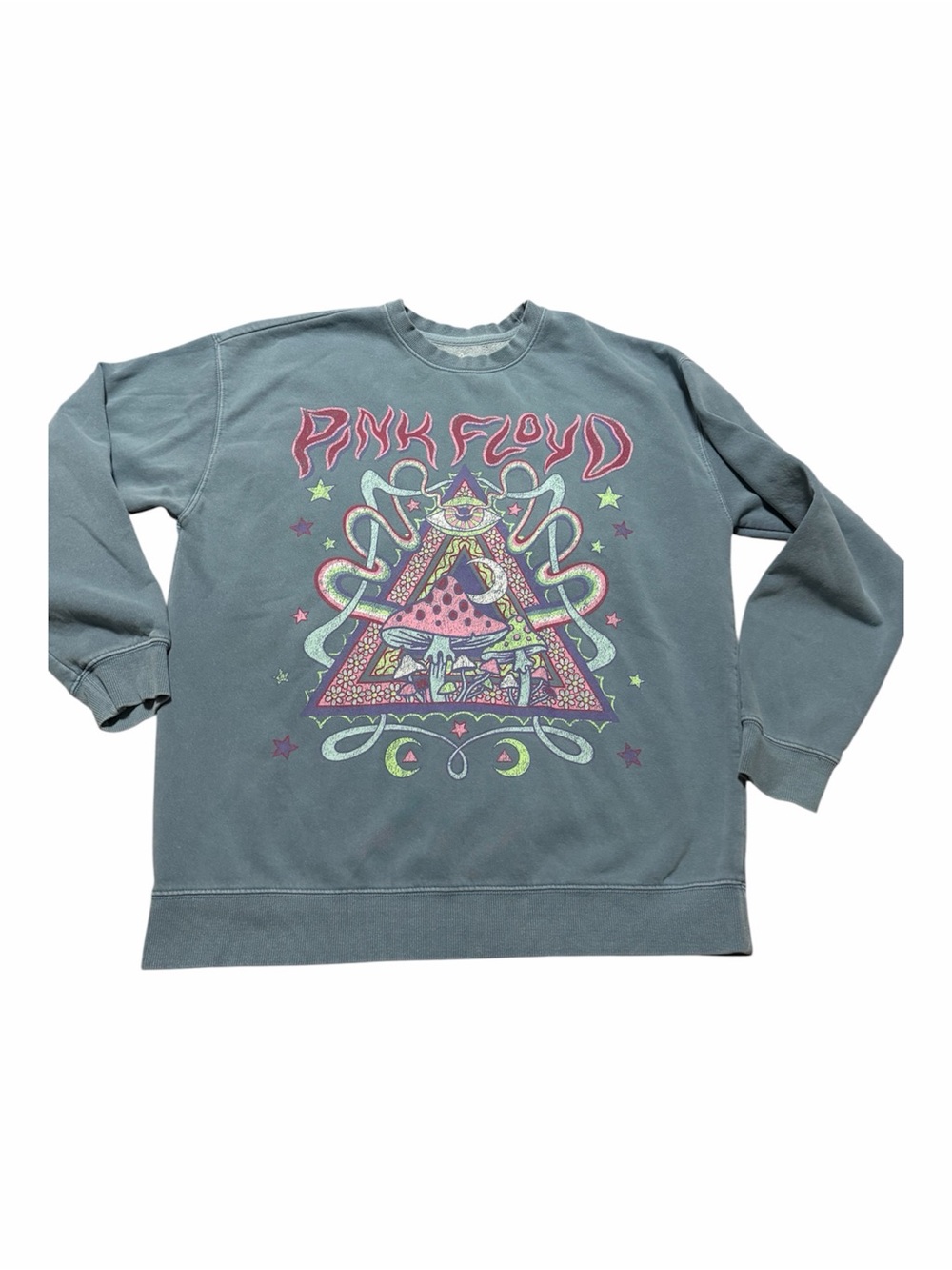 Pink Floyd Crewneck Sweatshirt Slate Blue Size Medium Mushroom Psychedelic Band
